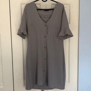 Taupe button down dress